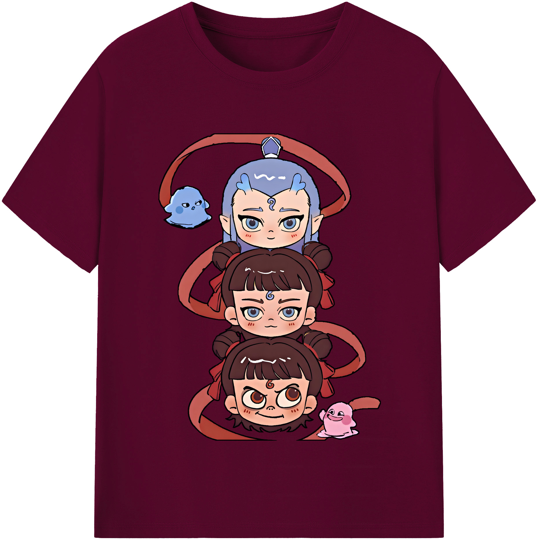 （画像用） Ne Zha 2 ナタ 魔童の大暴れ レディースカジュアルプリントTシャツ（綿100％）